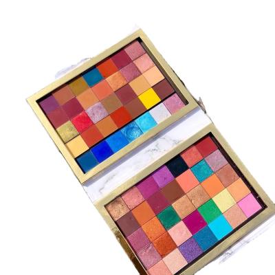 China Private Label 70 Colors Long Lasting High Dye Waterproof Customized Wholesale Cardboard Packaging 2 Eyeshadow White Palette for sale