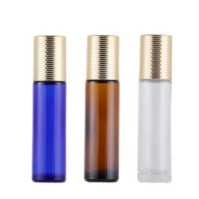 China Honeycomb Cosmetic Cover Deodorant Serum Skin Care 10ml Essential Oil Perfume Glass Roll On Bottles for sale