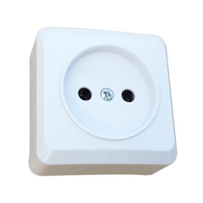 China EU Russia Residential / General Purpose Surface Mounted 2 Pin Wall Outlet Outlet for sale