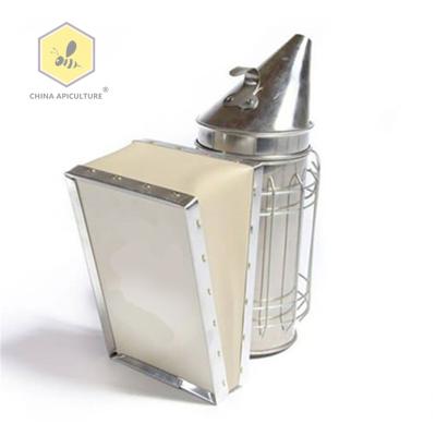 China Farms Galvanized Steel Bee Smoker With Leather Blow Box Beekeeping Equipment for sale