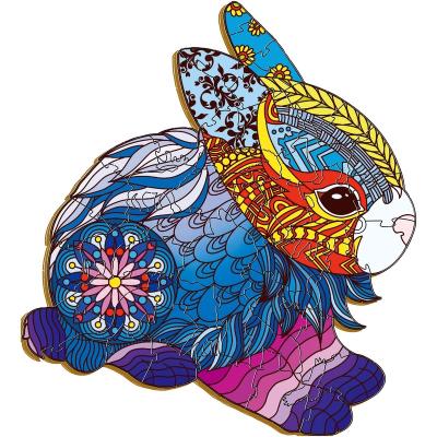 China DIY TOY Merryhooray Custom Gifts DIY Toys Wooden MDF For Adults Children Kids Colorful Rabbit 3D Wooden Puzzles for sale