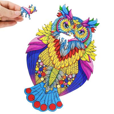 China China Wholesale Wooden Animal 3D Puzzles for Adults and Kids,Owl Jigsaw Puzzle Wood Decorative for sale