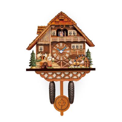 China Decorative Traditional Handmade Drums Forest Cuckoo Clock Black German for sale