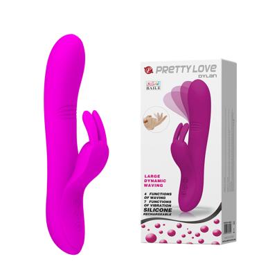 China Real Touch Feeling 7 Silicone Material Vibrations 4-Function Waving USB Rechargeable for sale