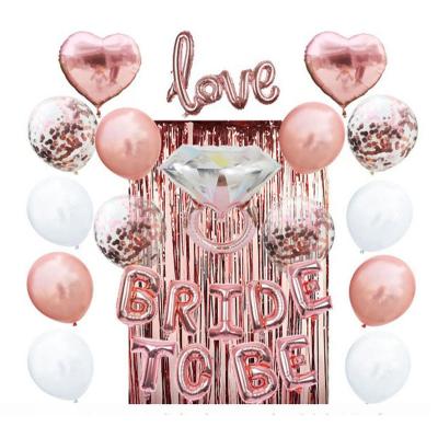 China Latex Pure Color Balloons Rose Gold Love Heart Balloon Foil Ring Balloons for Wedding Valentine's Day Engagement Bridal Shower for sale