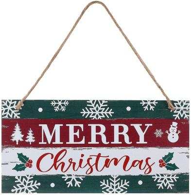 China Rustic Merry Christmas Hanging Sign Farmhouse Outdoor Wooden Christmas Decoration merry christmas wood door sign for sale