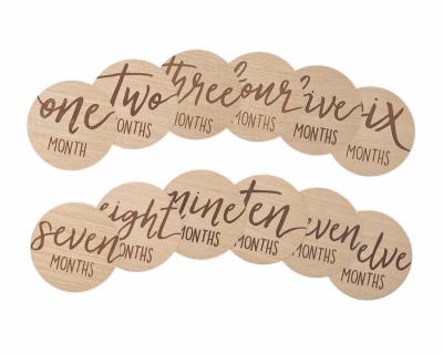 China Baby Growth and Pregnancy Growth custom wood baby milestone cards wooden for sale