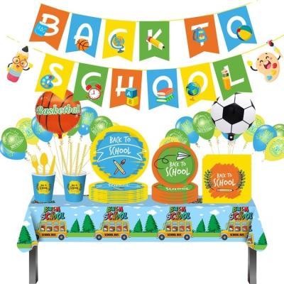 China Party tableware birthday party kids back to school 2022 season disposable supplies decoration for sale