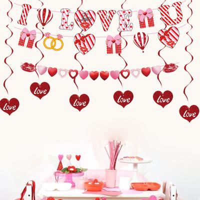 China I Love You Banner Red Heart Valentines Day Party Decorations Engagement Wedding Anniversary Party Supplies Photo Props for sale