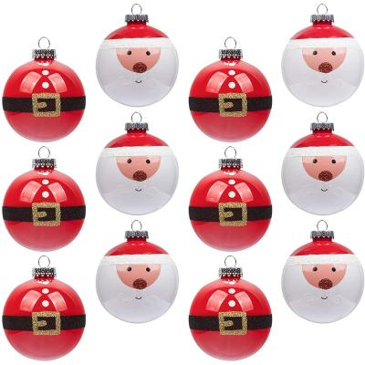 China Christmas theme elements 6 CM 12 PCS hand-painted Christmas ball set Christmas tree pendant decorations for sale