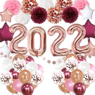 China amazon hot seller 2022 New Year Eve Balloon Party Supplies 2022 new year decoration for sale