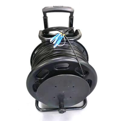 China Portable Fiber Optic Cable Reel With SC/LC/FC Connector 2/4/6/8/12 Cores for sale