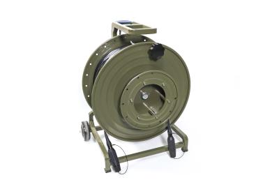 China Tactical Fiber Optic Cable Reel With Expanded Beam Fiber Connector for sale