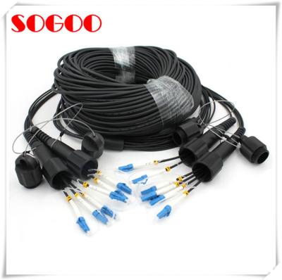 China Black Outdoor Armored Fiber Patch Cord FTTH SC/LC/FC/ST Simplex Fiber Count for sale