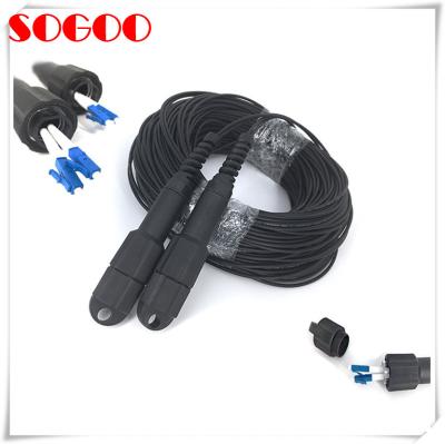 China Armored Waterproof Fiber Optic Cable Duplex LC OM3 OM4 LC / UPC For Outdoor for sale