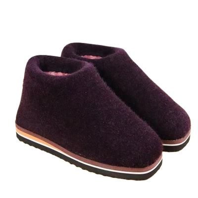 China Damping cheap shoes factory casual shoes cotton winter semi-hand woman woolen boots direct poots shoes for sale