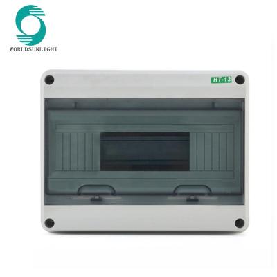 China Outdoor Waterproof Power Distribution Box HT-12 IP65 12 Way Electric Power Plastic Distribution Box for sale