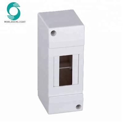 China Power Distribution Box IP30 WITCH II-2ways Surface Mount Type Waterproof Plastic 52*130*60mm MCB Electrical Distribution Box For 2poles Circuit Breaker for sale