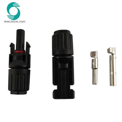 China Solar Power System WSPVCC CE IP67 DC Male + Female Solar Panel Connector 30A 1000V For Solar PV Cable 2.5/4/6mm Connector for sale