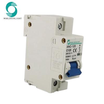 China 250VDC 1Poles Circuit Breaker Overload Protector Miniature PV 100 125 PV Solar System XNC-125C125 IEC60947 80 DC MCB for sale