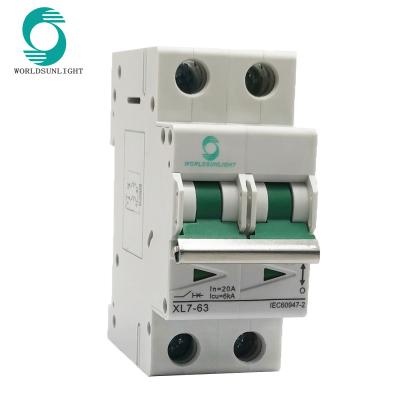 China Circuit-breaking manufacturing CE approval Non-polarity DIN CLOSE 6kA 2P 16 amp mcb DC circuit breaker for sale