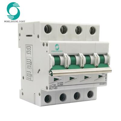 China Worldsunlight CE 1P 2P 3P 4P 6KA 250V 550V 750V 800V 1000V 1200V DC 16A 20A 32A 40A 63A DC Miniature Circuit Breaker MCB Circuit Breaking for sale