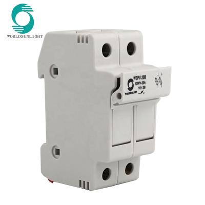 China Worldsunlight PV System DC Solar Thermal PV Fuse Holder 2Pole Power Fuse Holder 20A 1000V Fuse Box for sale