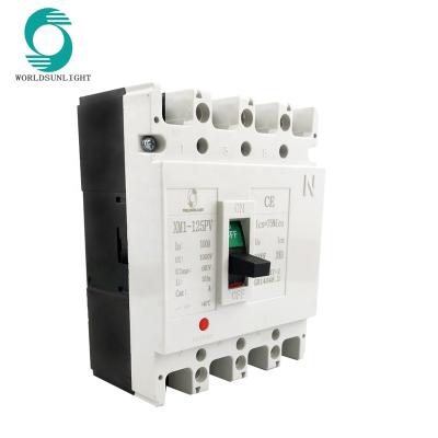 China XM1-125PV 100A 4P 1000v DC Molded Case Circuit Breaker MCCB For 20KA Solar Power System for sale