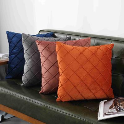 China Sofa Throw Luxury Velvet Pillow Decorative Throw Pillow Cover Case Cushion Cover Viable Custom Grid for sale