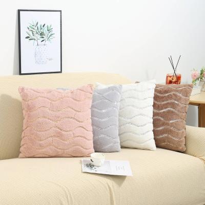 China Square Pillow Cushion Cover Soft High Quality Geometric Decorative Plush Pillow Embroidered Cushion Cover for sale