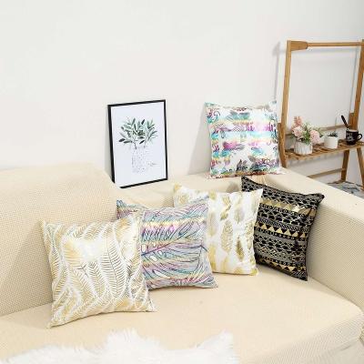 China Bronzing Fashion Sofa Cushion Cover Luxury Bronzing Adorned Cushion Case For Farmhouse Home Decor for sale