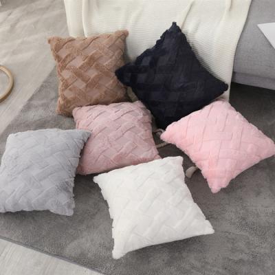 China Home Decorative Quilted Throw Pillow Soft Striped Cushion Cover Cross Check Tile Cover For Sofa Bed Car for sale