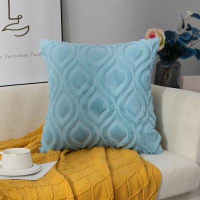 China Solid color 43*43 PV cotton pillow cover solid color wadding cushion pillow cover geometric cheap custom viable high quality for sale