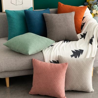 China Viable Luxury Decorative Tile Covers Square Quilted Weave Pillow Case Cushion Cover For Velvet Cushion Cover for sale