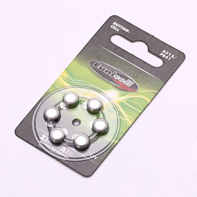 China Hearing Air Zinc Air Button Cell Battery A312/PR41 Zinc Air Button Cell Battery For Hearing Air 1.45V for sale