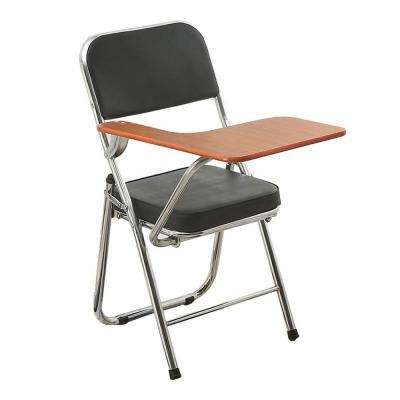 China Foldable Office Chair Breathable And Comfortable Thickened Folding Training Chair With Notepad for sale