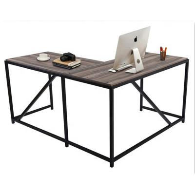 China Eco-friendly L Shaped Wooden Computer Corner Table Desks 1 Piece Modern Executive Office Desk Furniture for sale