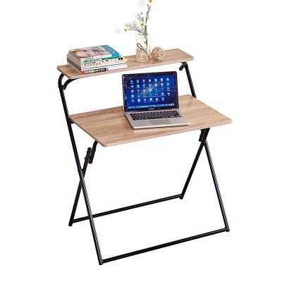 China Chinese suppliers cheap price folding laptop table foldable with MDF top and steel frame for sale