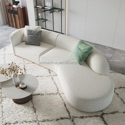 China Modern Fancy Living Room Furniture Adorned Sofa High Density Foam Fabric Family Sofa Bed Comfortable Lying Rest Sofa for sale