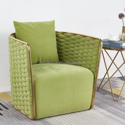 China Decorative Velvet Sofa With Backrest Simple Hotel Casual Hotel Nordic Bestselling Modern Sofa Green Rest Leisure Chairs for sale