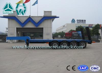 China 4 Axles Low Bed Vehicle Low Flatbed Trailer For Special / Heavy Duty Transports for sale