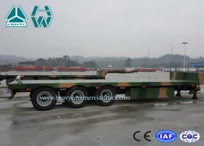 China 40 Feet Hydraulic Low Bed Semi Trailer 60 Ton With 4 Axle Camouflage Paint for sale