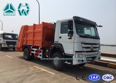 China 6 - 12 CBM HOWO 4 X 2 Garbage Compactor Trucks With Hydraulic Cylinder , 10 Forwards Gearbox for sale