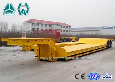 China Tri - Axle Semi Low Bed Trailer 100 Ton For Transport Heavy Equipment , Carbon Steel for sale