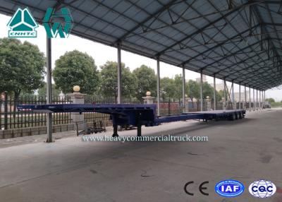 China 3 Axles Hydraulic Extendable Low Bed Semi Trailer Sinotruk Drop Deck Trailer for sale