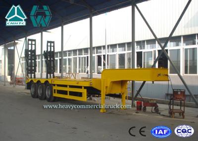 China High Performance Steel Low Bed Trailer 3 Axle With Hydraulic Ladder for sale