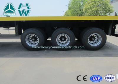 China 3 Axles 20 Ft / 40 Ft Container Flatbed Trailer For Cargo Transport for sale