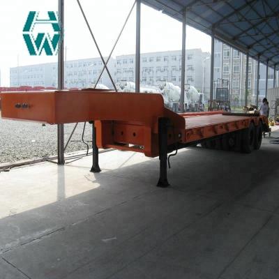 China 100 Ton Low Bed Vehicle / Power Station Double Line Low Flatbed Trailer for sale