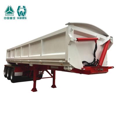 China Large Capacity Chassis Tipper Trailer / Steel Body Tipping Trailer 24 Cbm for sale