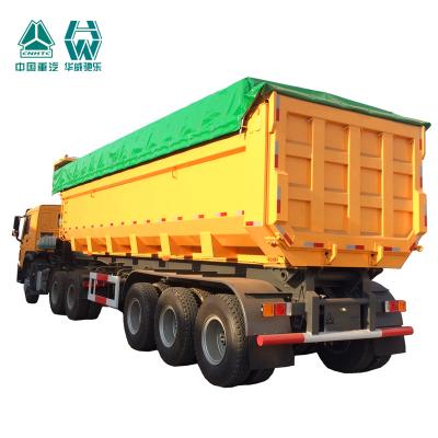 China Tri Axles U Shape Mining Dump Truck 10500*2700*3980mm 70 Ton Capacity for sale